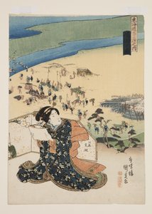 Näkymä Shimadasta (Shimada no zu) (värillinen puupainatus) tekijältä Utagawa Kunisada