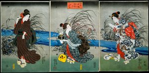 Fireflies in Summer (Nōryō no hotaru) -sarja: Neljän vuodenajan huvit (Shiki yūkan), n. 1845-1846 tekijältä Utagawa Kuniyoshi