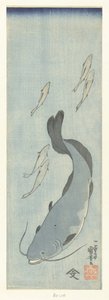 Monni ja viisi taimenta tekijältä Utagawa Kuniyoshi
