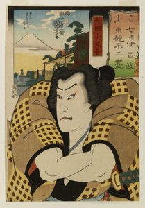 Seitsemän irohaa: Fuji-vuoren näkymiä itäisessä pääkaupungissa tekijältä Utagawa Kuniyoshi