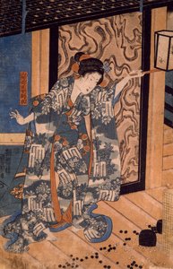 Nareginu, Mikawa no Zenjin tytär, kirjoittanut Utagawa Kuniyoshi tekijältä Utagawa Kuniyoshi