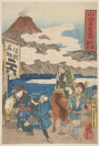 Shinano: Soba, n.1833 (puupiirros, muste ja väri paperille) tekijältä Utagawa Kuniyoshi