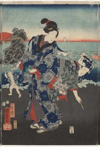 Auringonnousu Futami Bayssä tekijältä Utagawa Kuniyoshi