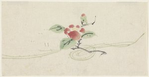 Oksa punaisella kamelialla tekijältä Utagawa Kuniyoshi
