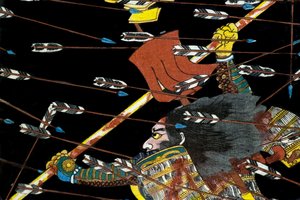 Taistelu Shijō Nawatessa, noin 1857 tekijältä Utagawa Kuniyoshi