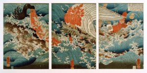 Yojibein uhraus tekijältä Utagawa Kuniyoshi
