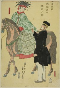 Yokohaman äiti-chan ts: ranskalainen wo manhorse ck tekijältä Utagawa Sadahide