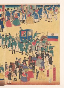 Viiden maan ihmisten kulkue tekijältä Utagawa Sadahide