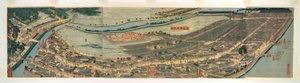 Levi back d Panorama not c View of Yokohama (käynnisti uudelleen Yokohaman prefektuurin poliisin) tekijältä Utagawa Sadahide