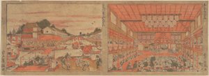 Vilvoittelua Nakazussa / Kabuki-teatteri tekijältä Utagawa Toyoharu