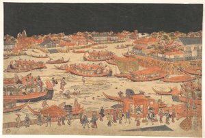 Jokikauden avajaiset tekijältä Utagawa Toyoharu