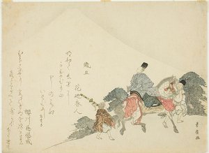 Fuji-vuoren katselu hevosen selässä tekijältä Utagawa Toyohiro