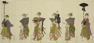 Parodia daimyokulkueesta tekijältä Utagawa Toyohiro