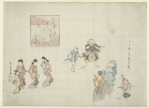 Kohtaus Yoshiwarassa tekijältä Utagawa Toyokuni (I)