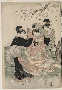 Kirsikankukkia tuulessa tekijältä Utagawa Toyokuni