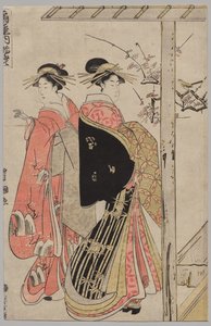 Ōgiyan kurtisaanit kevätretkellä tekijältä Utagawa Toyokuni