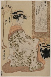 Ōgiyan Takigawa sarjasta Beauties as the Seven Komachi tekijältä Utagawa Toyokuni