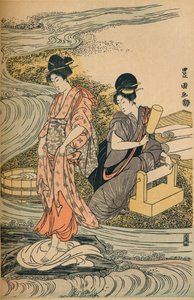 Pesuvaatteet, c1800 tekijältä Utagawa Toyokuni
