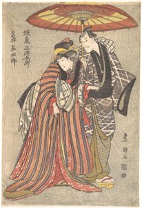 Kabuki ac ja rs: Band Mitsugoro ja Iwai Hanshiro, vai mitä? 1800. tekijältä Utagawa Toyokuni I