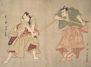 Kohtaus tunnistamattomasta draamasta, n. 1800. tekijältä Utagawa Toyokuni I
