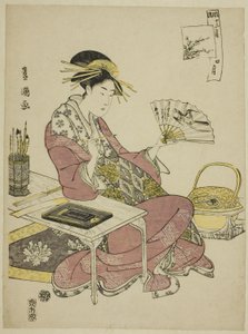 Neljäs kuukausi (Shi gatsu), sarjasta "Fashionable Twelve Months (Furyu junikagetsu)" tekijältä Utagawa Toyokuni I