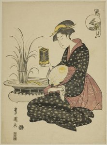 Kuudes kuukausi (Roku gatsu), sarjasta "Fashionable Twelve Months (Furyu junikagetsu)" tekijältä Utagawa Toyokuni I