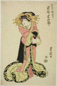 Näyttelijä Iwai Hanshiro kurtisaanina. tekijältä Utagawa Toyokuni I