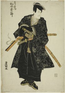 The actor Matsumoto Koshiro V as Ishikawa Goemon in the play "Sanmon Gosan no Kiri," performed at the Ichimura Theater in the third month, 1810 tekijältä Utagawa Toyokuni I