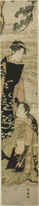 The sisters Matsukaze and Murasame on the shores of Suma tekijältä Utagawa Toyokuni I