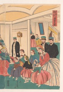 Ulkomaalaiset pitävät hauskaa juhlissa tekijältä Utagawa Yoshikazu