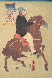 American Horseman, 1. kuukausi, 1861. tekijältä Utagawa Yoshitora