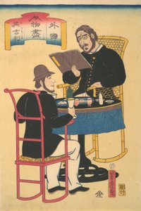 Englishmen Dining, 1. kuukausi, 1861. tekijältä Utagawa Yoshitora