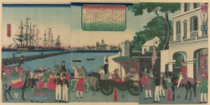 Tepo RT Ofondon, Sono Gand (erotettu Lontoosta, Englannista), Teseries ds:stä (Bangkokin kuuluisat paikat)” tekijältä Utagawa Yoshitora