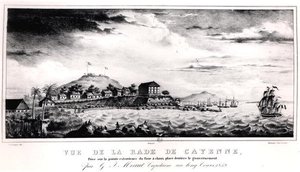 Näkymä Cayennen satamaan, Guyana tekijältä V. (after) Philippe