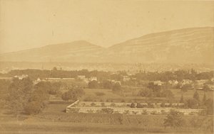 Geneve, yleisnäkymä Petit-Saconnexista katsottuna. tekijältä V. Muzet
