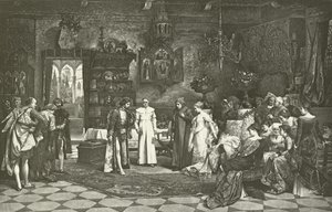 Petrarca ja Laura, jonka keisari esitteli Avignonissa (syväpaino).