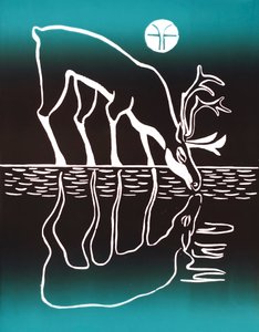 Drinking Caribou, 2018 (tussi paperille) tekijältä Vadym Vaskovsky