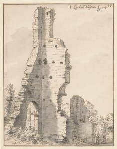Eik en Duinen -kirkon rauniot lähellä Haagia tekijältä Valentijn Klotz (attributed to)