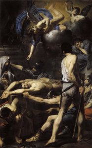Pyhän Processuksen ja Martinian marttyyrikuolema, 1629. tekijältä Valentin de Boullogne