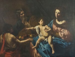 Pyhä perhe nuoren Johannes Kastajan kanssa tekijältä Valentin de Boulogne
