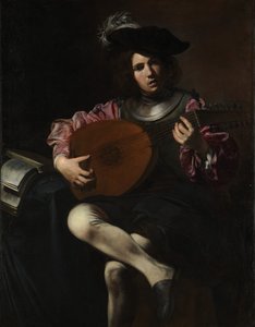 Luuttusoitin, n. 1625-26 (öljy kankaalle) tekijältä Valentin de Boulogne