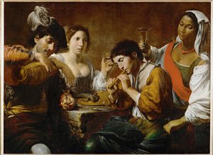 Reunion dans un cabaret - Seurue kapakassa ... tekijältä Valentin de Boulogne