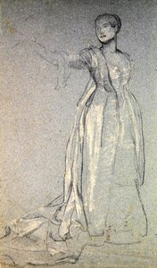 Tutkimus "Menuetille", n. 1870 (liitu paperille) tekijältä Valentine Cameron Prinsep