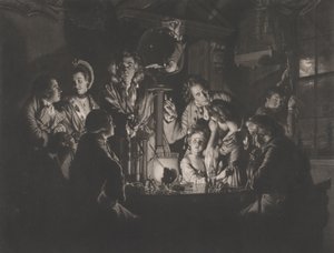 Filosofi, joka tekee kokeen ilmapumpulla, 1769. tekijältä Valentine Green