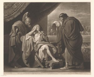 Filippus Akarnanialainen lukee kirjeen Aleksanteri Suurelle