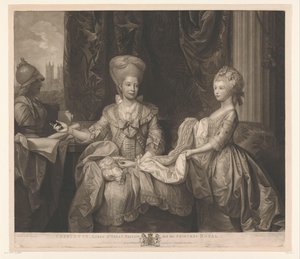 Muotokuva Charlotte van Mecklenburg-Strelitzistä ja hänen tyttärestään Charlottesta Charlotte, Ison-Britannian kuningatar ja prinsessa Royal (nimi esineessä)