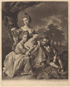 Wrightin perhe (The Bradshaw Children) tekijältä Valentine Green after Joseph Wright