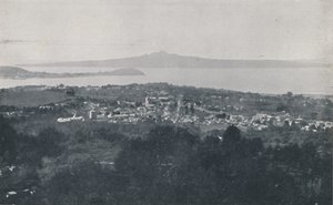 Aucklandin satama, 1924 tekijältä Valentine and Sons Ltd