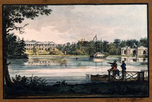 ""Cameronin galleria Katariinan palatsissa Tsarskoje Selossa"" Valerian Platonovich Langer (1799-1870), litografia, akvarelli, n. 1820, Valtion ulkoilmamuseo Tsarskoje Selo, Pietari tekijältä Valerian Platonovich Langer