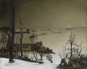 Talvimaisema aamulla (öljy paneelissa) tekijältä Valerius de Saedeleer